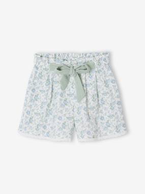 -Cotton gauze shorts for girls 
