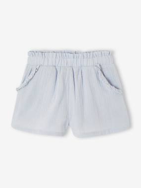 -Girls' short with a cotton gauze waist