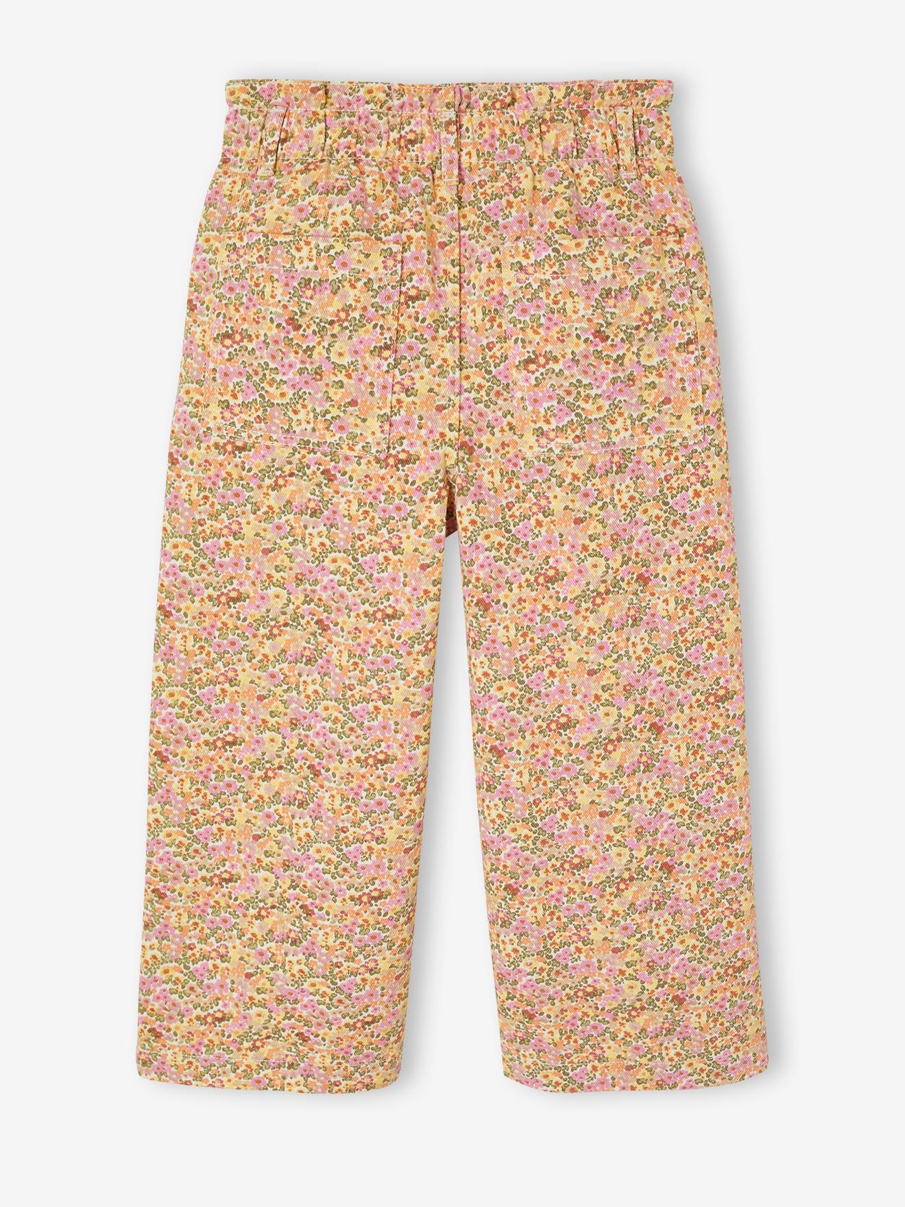 VERTBAUDET Pantacourt Large Imprimé Fille Coton Lin - Confort & Style Estival