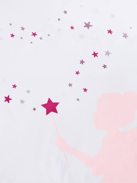 Parure housse de couette + taie d'oreiller enfant PETITE FEE BLANC IMPRIME - vertbaudet enfant 