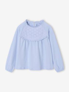 -Top with Detail in Broderie Anglaise, for Girls