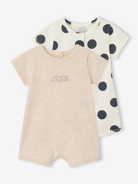 Newborn set of 2 playsuits in organic cotton  - vertbaudet enfant
