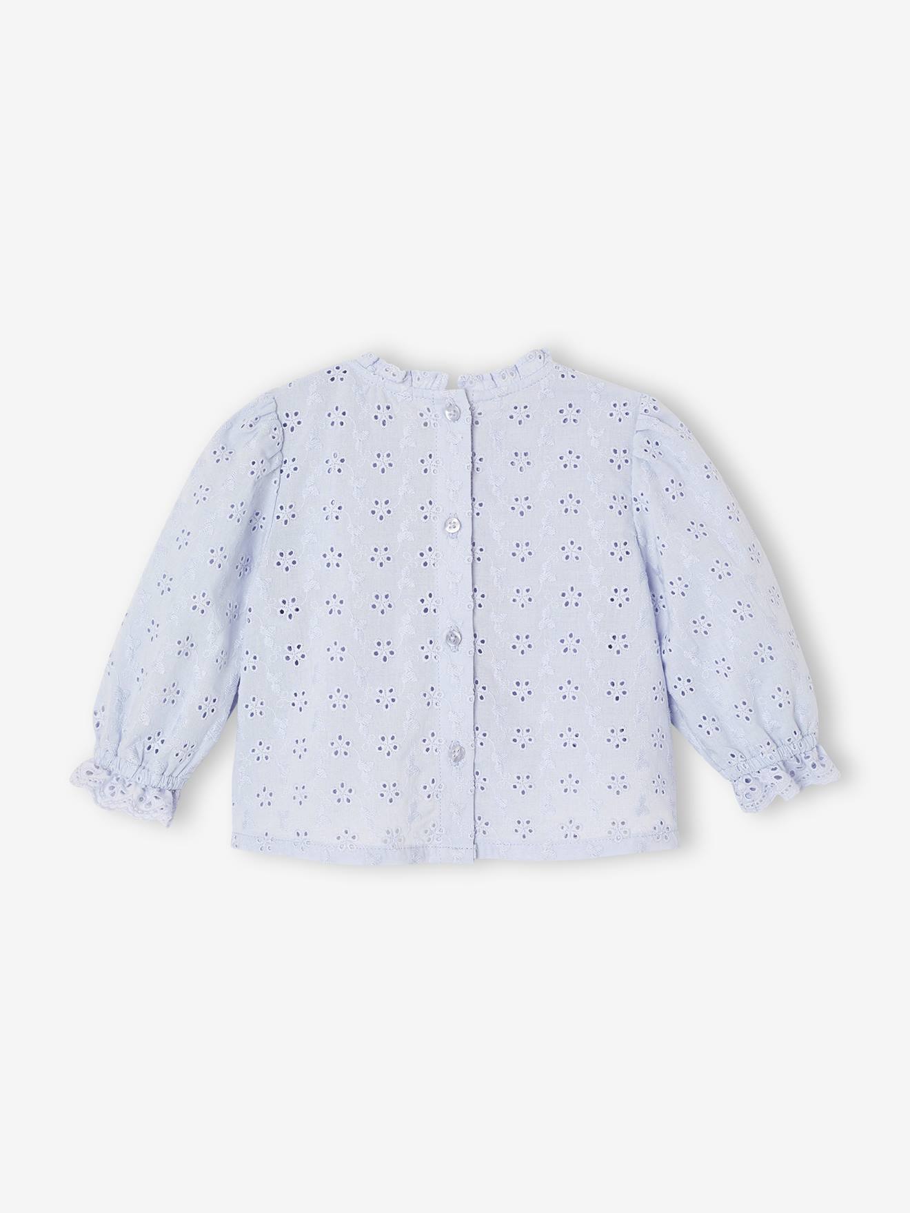 VERTBAUDET Blouse De Cérémonie Broderie Anglaise Fille Blanc 7A - Élégante Et Raffinée
