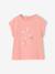 Tee-shirt motif fantaisie fille abricot+bleu grisé+écru+fraise - vertbaudet enfant 