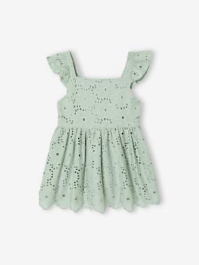-Blouse with Broderie Anglaise & Frills, for Girls