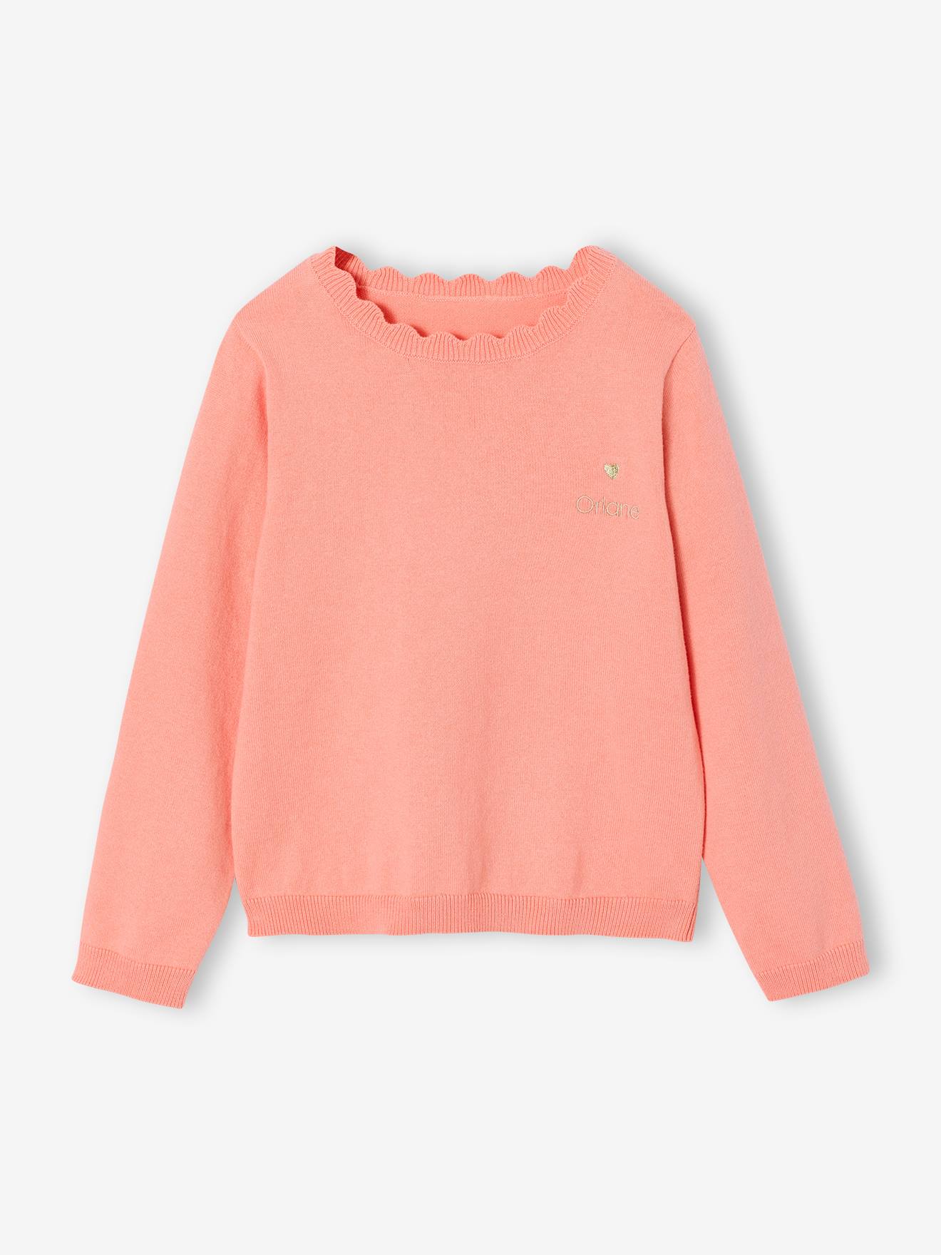Pull ras du cou pour jeunes filles vintage des années 1990, fleurs brodées noires, taille Large 14 - France