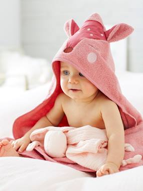 -Cape de bain et gant de toilette Biche