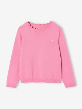 Robe-pull à pois en tricot rose bébé fille Absorba Okaïdi & Obaïbi