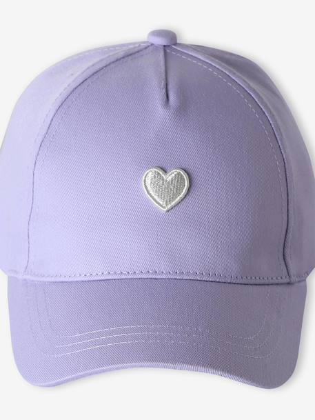 Casquette enfant fille coeur brodé bleu pâle+rose pâle+vert d'eau - vertbaudet enfant 