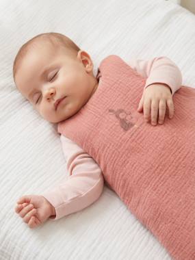 -Sleeveless baby sleeping bag in cotton muslin RABBIT