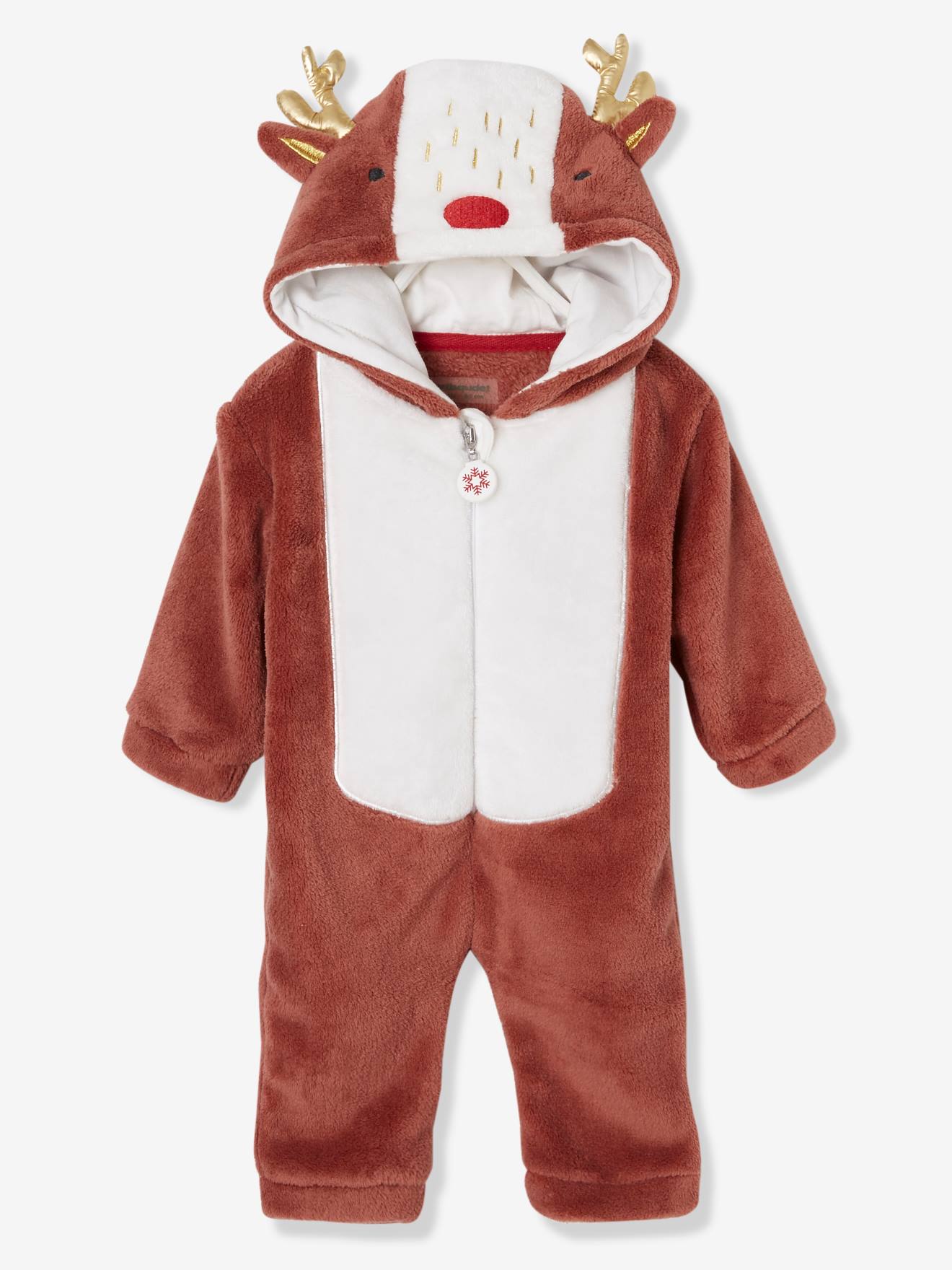 Baby Christmas Reindeer Hooded Velour XMAS warm cute UNISEX