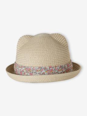 Baby girl's straw hat with ribbon  - vertbaudet enfant