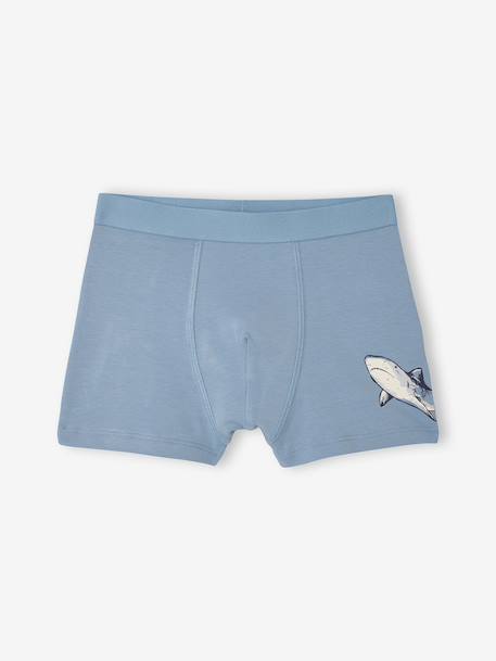 Pack of 5 shark print boxers for boys grey blue - vertbaudet enfant 