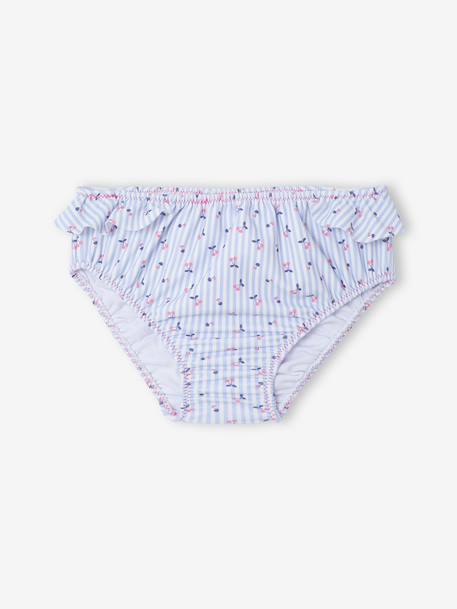 3-piece striped swimsuit light blue - vertbaudet enfant 