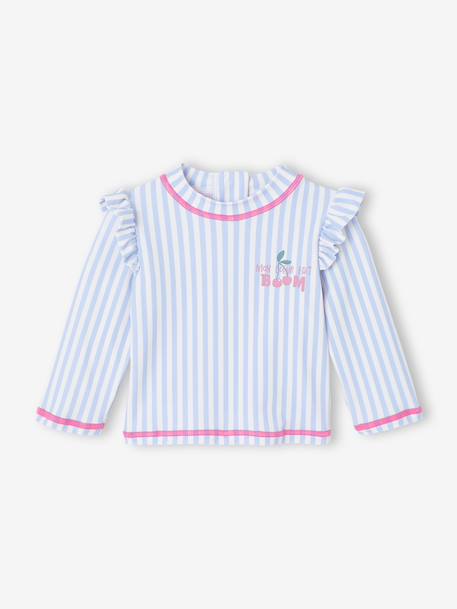 3-piece striped swimsuit light blue - vertbaudet enfant 