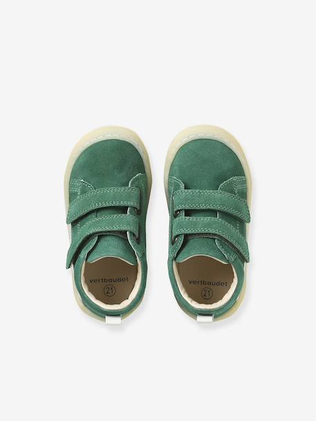 Chaussures premiers pas bébé velcro beige+bleu+bleu électrique+bleu océan+chocolat+lot beige+lot marron+lot vert+marron+ocre+vert+vert sauge - vertbaudet enfant 