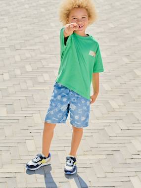 Boys-Easy-to-Slip-On Denim Bermuda Shorts for Boys