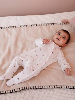 Sleepsuit for newborn girls with a cherry print  - vertbaudet enfant