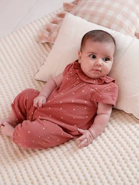 Baby girl's short-sleeved jumpsuit  - vertbaudet enfant