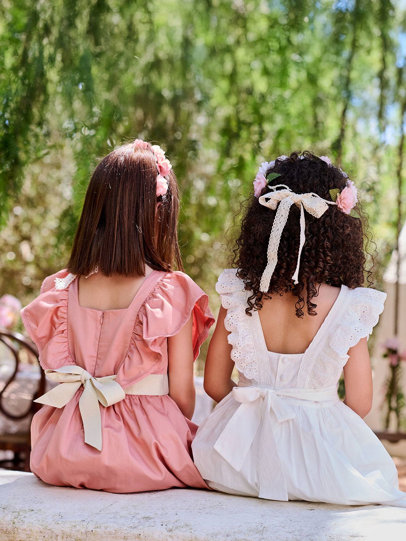 Occasion Wear Dress with Golden Sash for Girls - blush, Girls