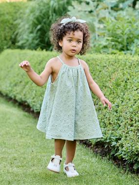 -Broderie Anglaise Dress with Matching Accessory
