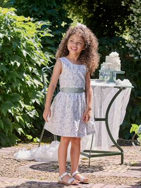 -Occasion Wear Dress with Floral Print, for Girls