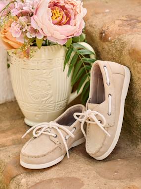 -Boys' leather boat shoes

