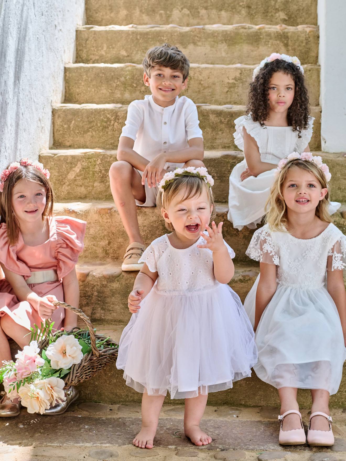 SOCIETY TULLE BABY ドール オフホワイト 白 Embroidered Tulle Dress for Baby Girls - white, Baby