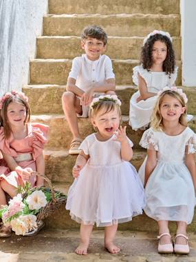 Embroidered Tulle Dress for Baby Girls  - vertbaudet enfant