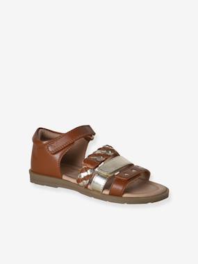 Shoes-Leather Sandals with Closed Heel for Children, Designed for Autonomy