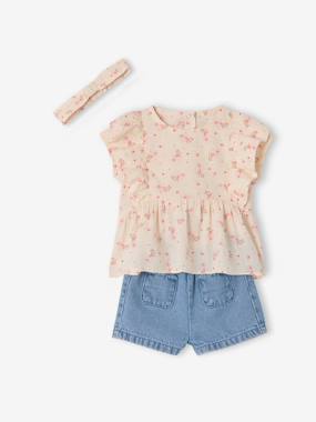 -Set of blouse and shorts for baby girls
