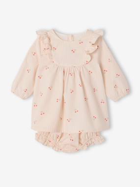 Baby-Set of 2 dress and bloomer with cherries