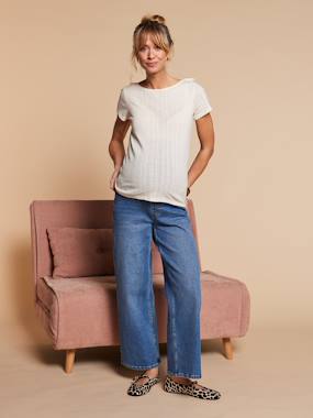 Jean De Maternité Vintage Red Herring Délavé Bleu - Taille UK 10, Style Capri, Neuf Avec étiquette