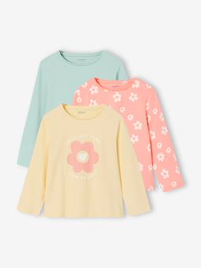 -Lot de 3 t-shirts fille fantaisie manches longues