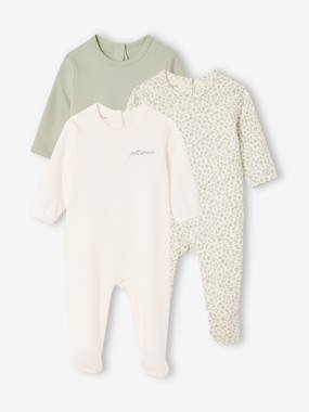 -Lot 3 pyjamas bébé en coton bio