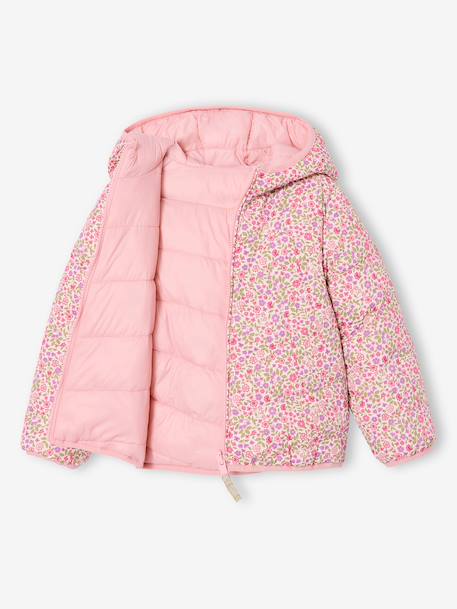 Reversible Lightweight Jacket for Girls anthracite+pale pink - vertbaudet enfant 