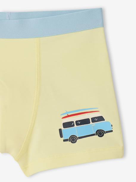 Lot De 5 Boxers Stretch Garçon Écru 8A - Thème Montagne VERTBAUDET
