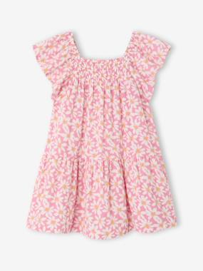 Robe D'été Fille Lands' End Taille 5 - Couleur Pêche, Bretelles Ajustables, 100% Coton