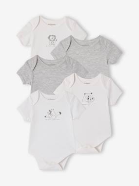 -Lot 5 bodies bébé manches courtes