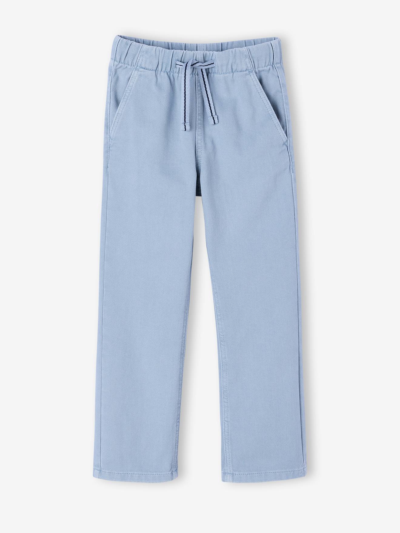 Pantalon Garçon Retroussable Pantacourt Vertbaudet - Tissu Léger Bleu Clair 5A