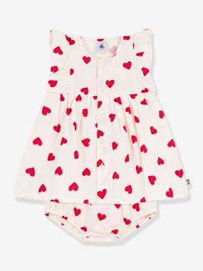 Baby-Dress and frilled bloomer set for babies in cotton