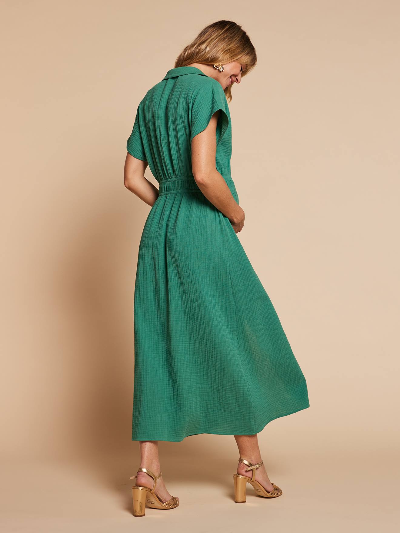 green nursing dress Long shirt-dress for maternity clothes tropical vacation outfit