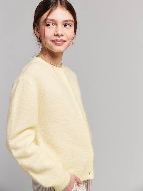 Gilet boutonné jaune pâle - vertbaudet enfant 