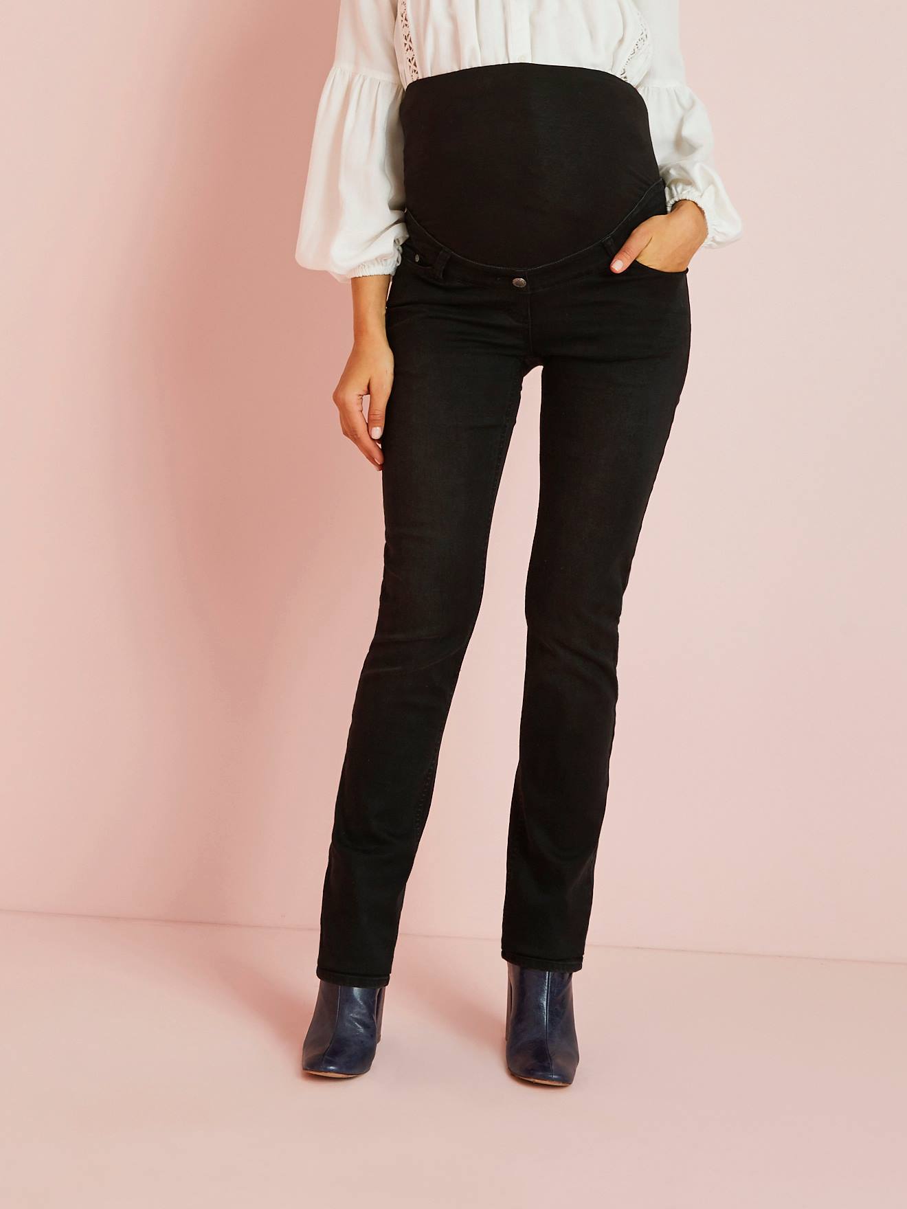 maternity leather look trousers