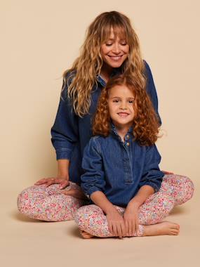 Vêtements de grossesse-Legging, collant-Legging fille imprimé coton bio