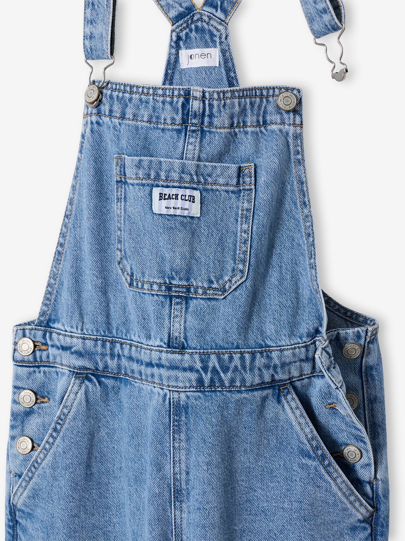 Girl's denim dungaree - light blue, Girls