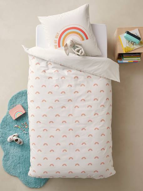 Parure Housse De Couette Taie D Oreiller Enfant Rainbow Oeko Tex Ivoire Imprime Linge De Lit Deco Parure Housse De Couette Taie D Oreiller Enfant Rainbow Oeko Tex Ivoire Imprime Linge De Lit Deco