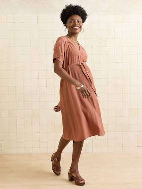 Vêtements de grossesse-Robe-Robe grossesse allaitement fluide
