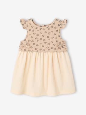 Two-fabric baby girl's dress  - vertbaudet enfant