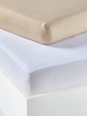 -Baby Pack of 2 Fitted Sheets in Stretch Jersey Knit